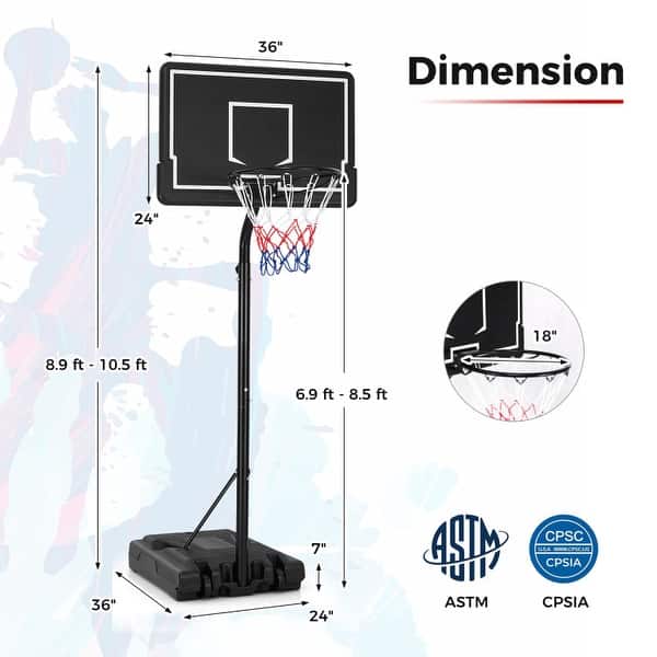 Ktaxon 33 In. Portable Basketball Hoop Stand, 6.5-8 Armenia - Foto 9