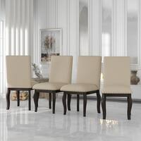 Rowill Modern Dining Chairs Set Of 2 – Upholstered Kitchen Chairs With Metal Legs, Cream Fabric | High Back, Memory Foam, 300 Lb Capacity, Easy Assembly
