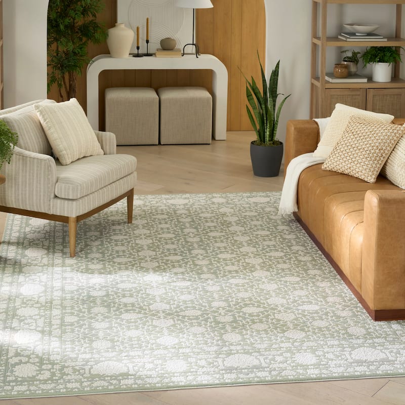 Nourison Grace Indoor only Persian Area Rug - Sage - 5'3" x 7'3"
