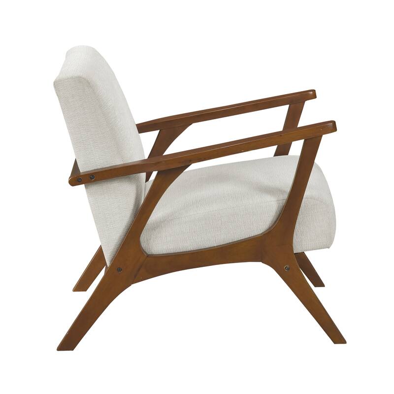 Sutton 27.5" Chenille Accent Chair - Chestnut Finish Solid Wood Frame