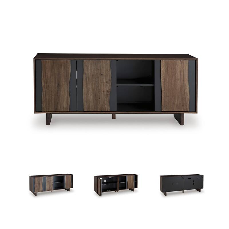 Signature Design by Ashley Welby Brown/Black Accent Cabinet - 71"W x 17"D x 30"H