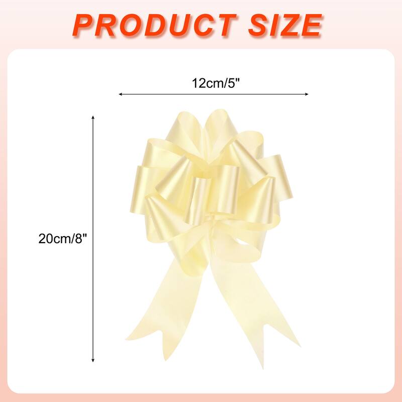 10pcs Large Pull Bow Big Gift Wrapping Bows Ribbon for Christmas Bow - Beige - 5 Inch