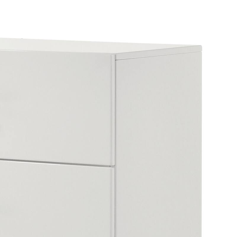 Modern White 31.5-inch Width Simple Design Five Drawers Nightstand with Acrylic Drawer Handles