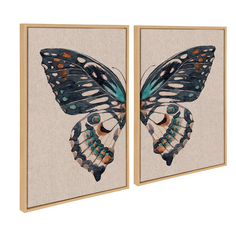 Sylvie Boho Butterfly Framed Canvas Art by Creative Bunch Studio