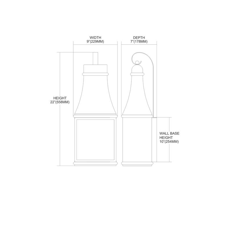 Elk Home Forge Jefferson Charcoal With Water Glass 3 Light Wall Sconce