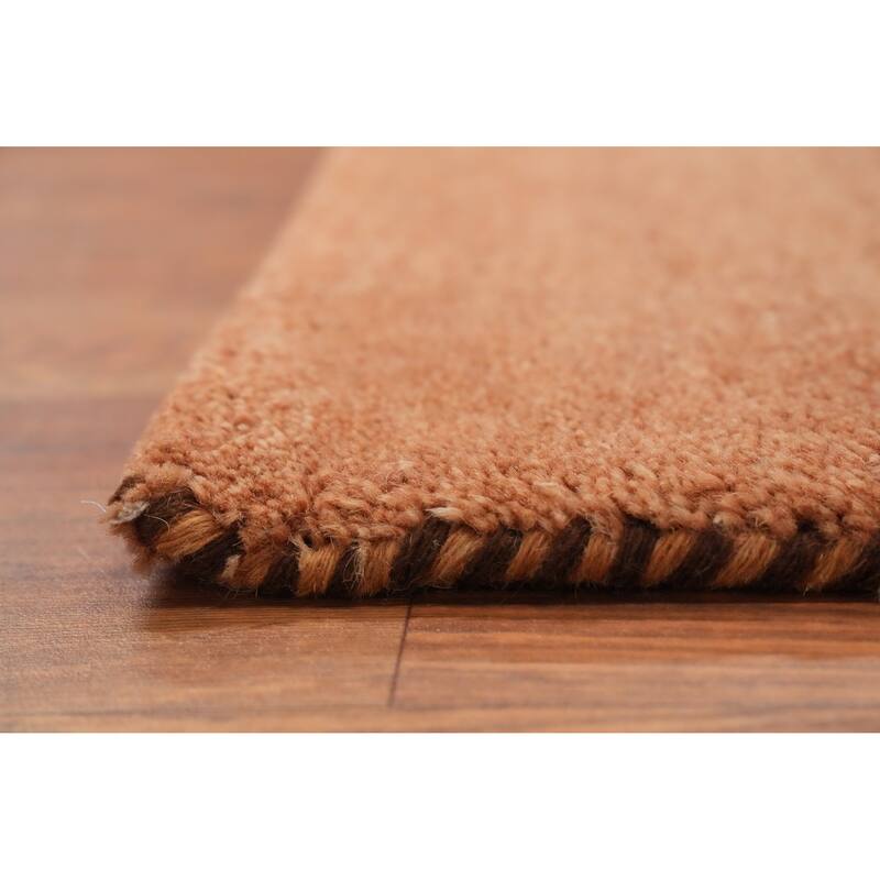 Hand Knotted Oriental 100% Wool Carpet Modern Stripe Brown Gabbeh Area Rug - 7' 10'' X 5' 6''