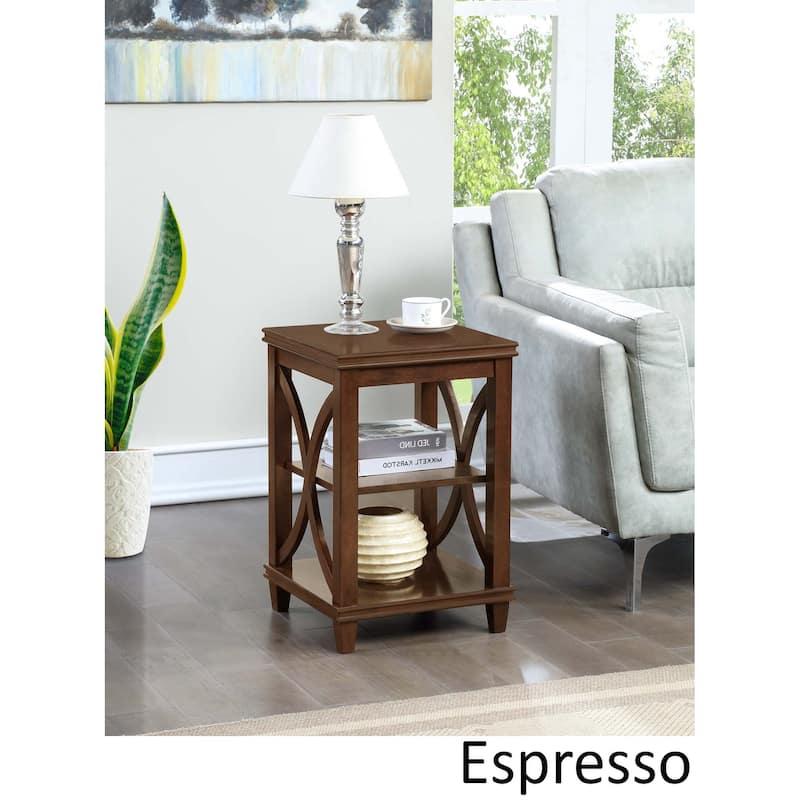Convenience Concepts Florence End Table with Shelves - Espresso