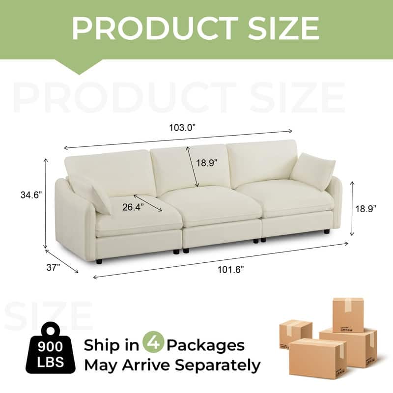 Spruce & Spring Oversized Cloud Modular Sectional Couches for Living Room
