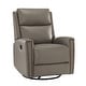 preview thumbnail 19 of 111, Fiacro 30.31" Genuine Leather Wingback Swivel Rocker Recliner with Nailhead Trim