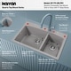 preview thumbnail 47 of 81, Karran Drop-In Quartz 33 in. 1-Hole 60/40 Double Bowl Kitchen Sink Kit