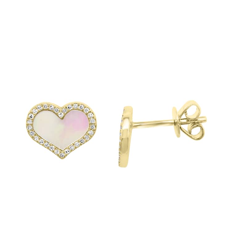 EFFY Gold Over Sterling Silver Diamond and Mother of Pearl Earrings