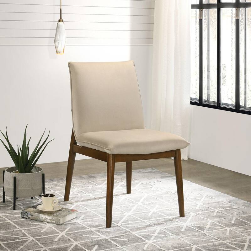 GDFStudio - Monza Modern Velvet Dining Chair with Solid Wood Legs & Armless Mid-Century Silhouette, Set of 2 - 24.4"