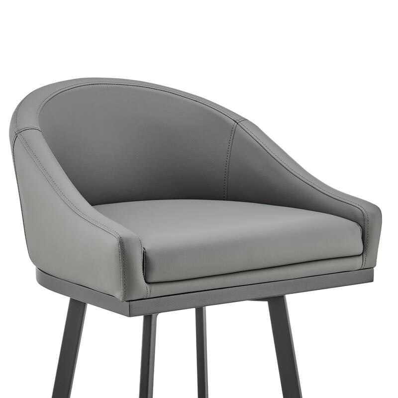 Eleanor Black or Brushed Stainless Steel Swivel Counter or Bar Stool