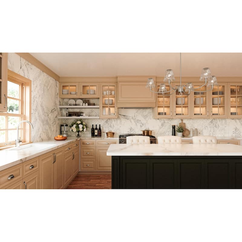 McKinney 6-Light Brushed Nickel Linear Chandelier