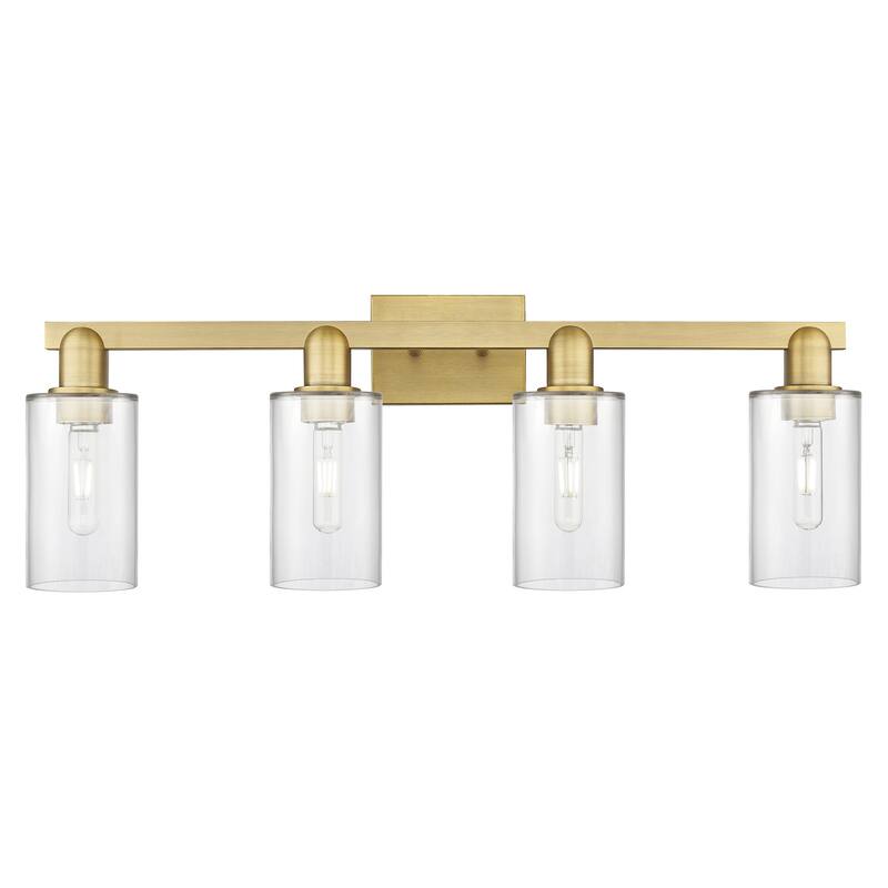Innovations Lighting 716-4W-11-31 Clymer Vanity Clymer 4 Light 31" - Brushed Brass / Clear