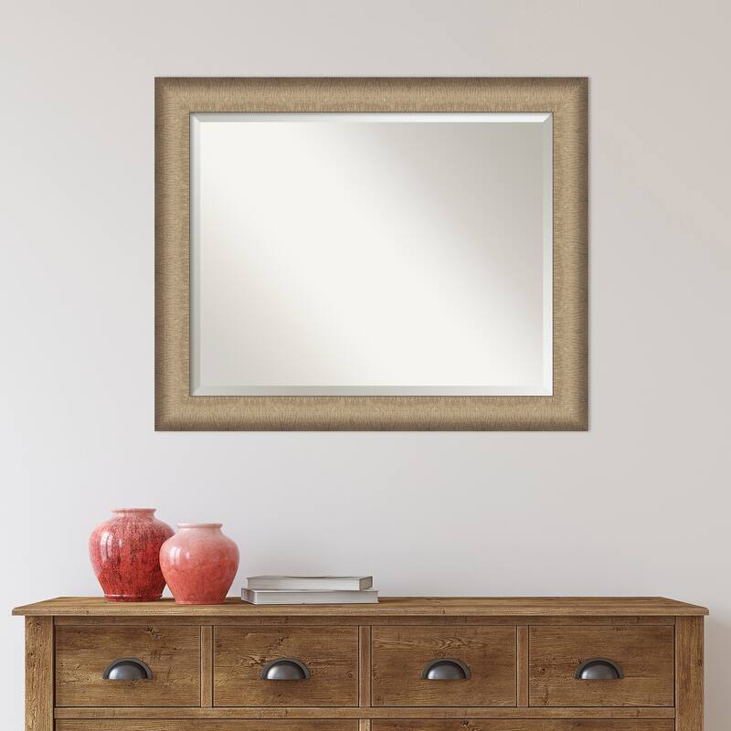 Beveled Wall Mirror - Elegant Brushed Bronze Frame