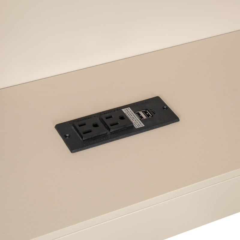 Full Size Platform Bed with Shelves, Drawers, Charging Station and Upholstered Headboard