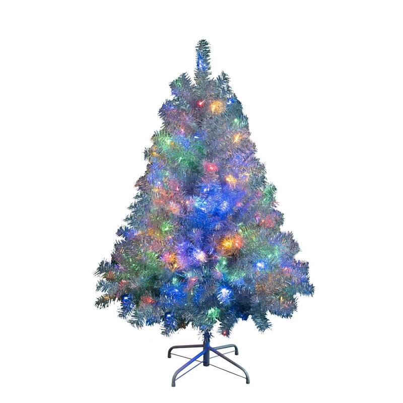 6FT Silver Artificial Pre-Lit Christmas Tree - N/A