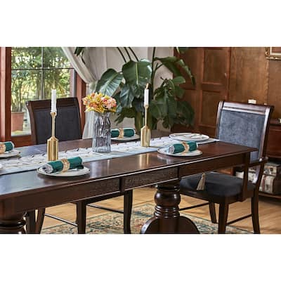 Zaim Traditional American Style Extendable Dining Table for