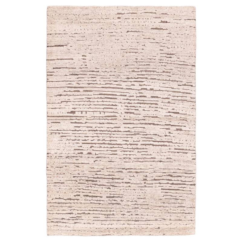 ECARPETGALLERY Hand-knotted Tangier Light Grey Wool Rug - 5'0 x 7'10