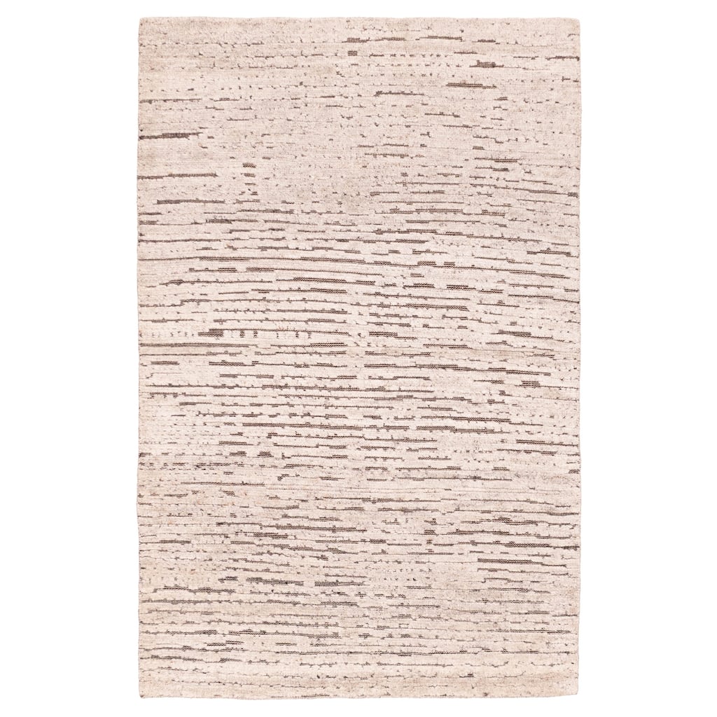 ECARPETGALLERY Hand-knotted Tangier Light Grey Wool Rug - 5'0 x 7'10