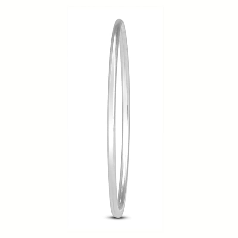 Skinny Thin Domed Stackable 14K White Gold Band (.75 mm)