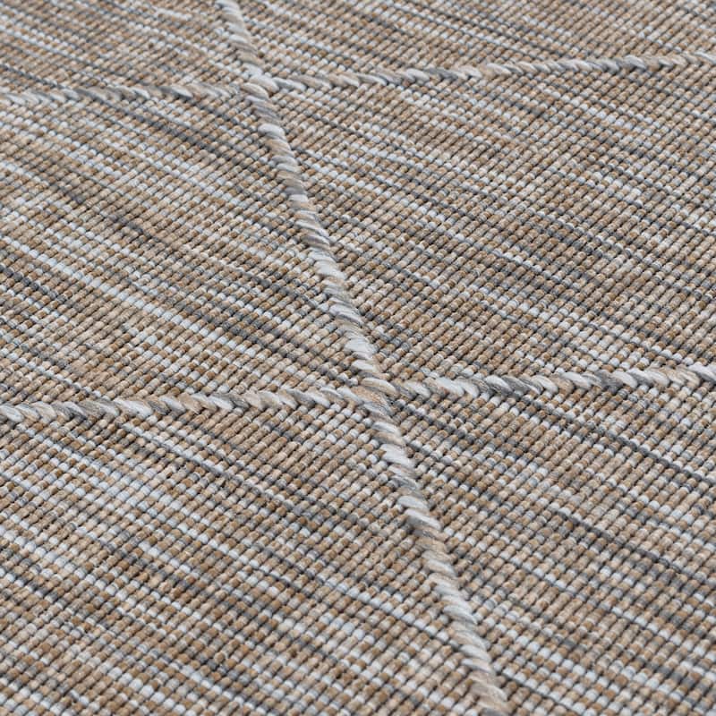 Larissa Collection Geometric Beige/Cream Indoor/Outdoor Area Rug