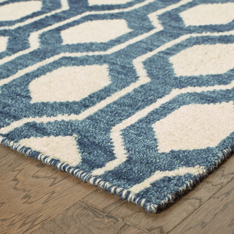 Vista Home Handmade Wool Geometric Odgee Trellis Area Rug