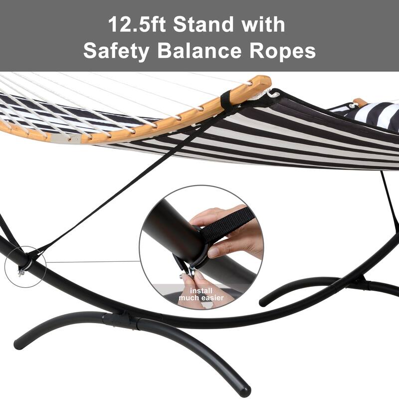 Portable Freestanding Hammock with Curved Stand for Outside