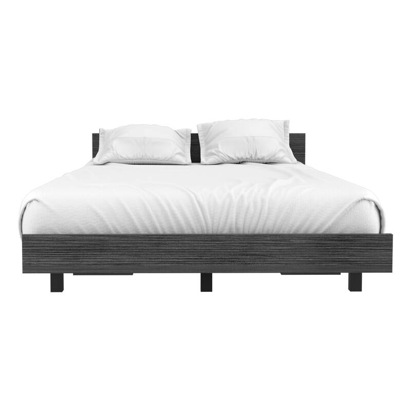 Twin Size Particle Board Platform Bed Frame with Headboard (441lb Capacity)