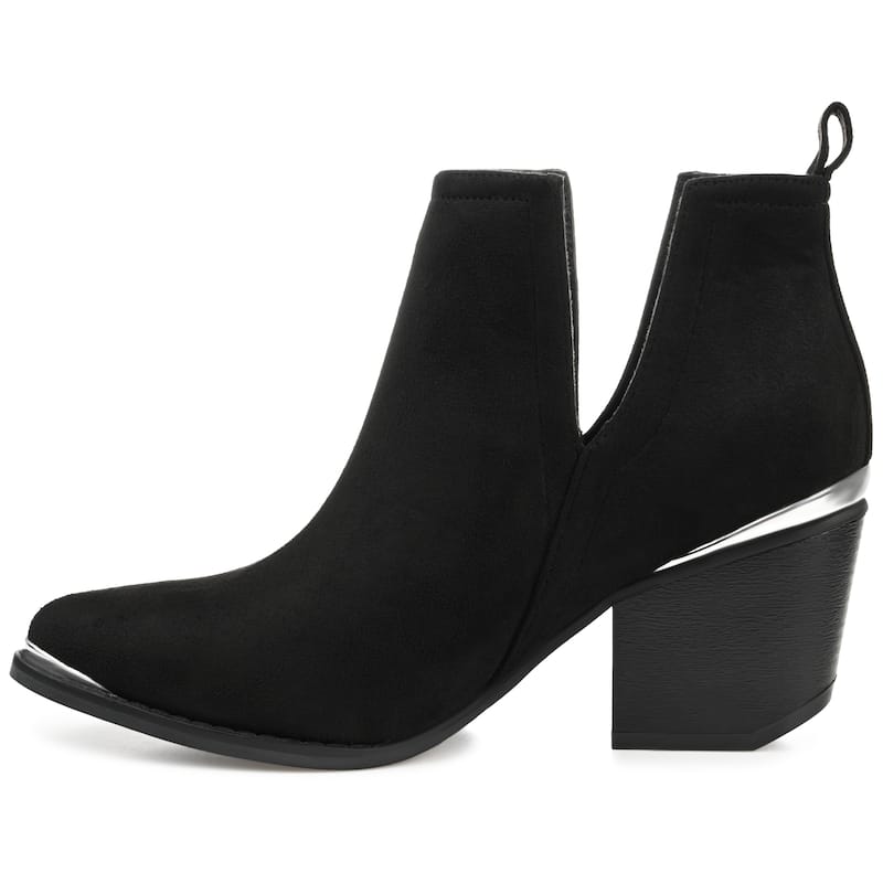 Journee Collection Women's Issla Pull On Stacked Heel Booties