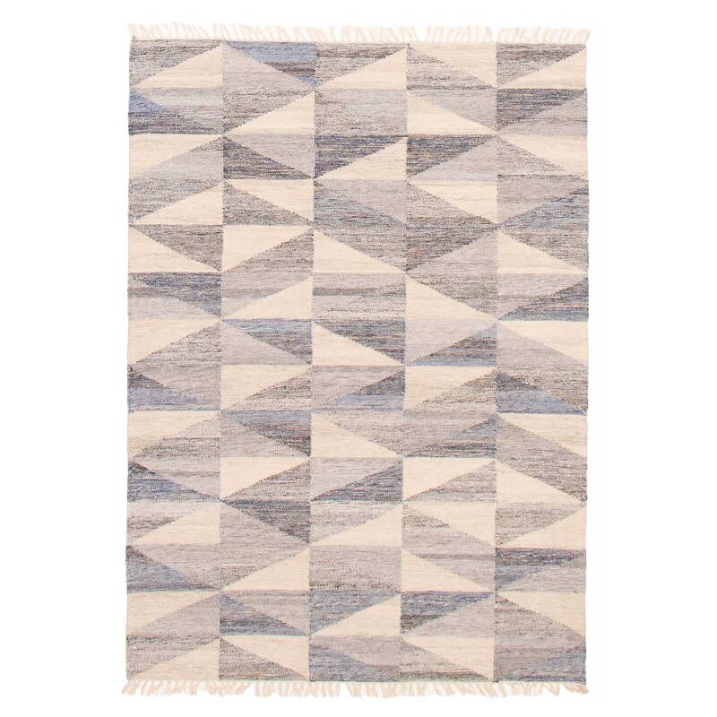 Ankara Grey Kilim 5'5" x 7'7" - 5'5 x 7'7 - Grey - 5'5 x 7'7