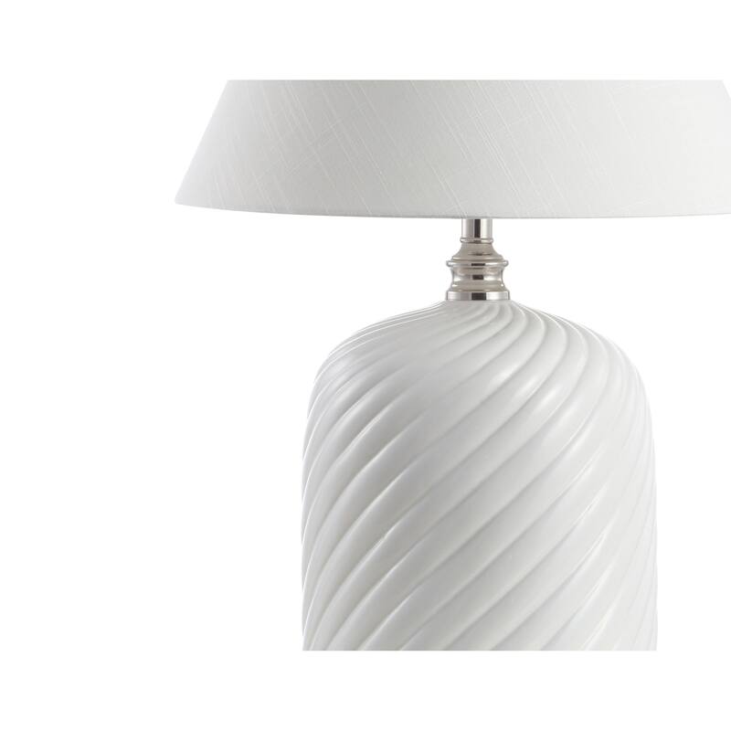 Regency Swirl 28.5" Ceramic Bohemian Glam LED Table Lamp, White by JONATHAN Y