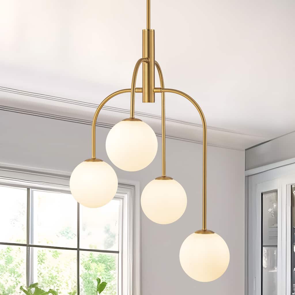 4/6-Light Glass Bubble Dimmable Sputnik Modern Linear Chandelier