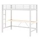 preview thumbnail 56 of 64, Metal Gaming Loft Bed with Bulit-in Desk and LED Light, Twin/Full Size Loft Bed Frame with Ladder and Guardrails