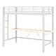 preview thumbnail 40 of 64, Twin/Full Size Gaming Loft Bed with Bulit-in Desk and LED Lights, Metal Loft Bedframe with Ladder and Guardrails for Kids