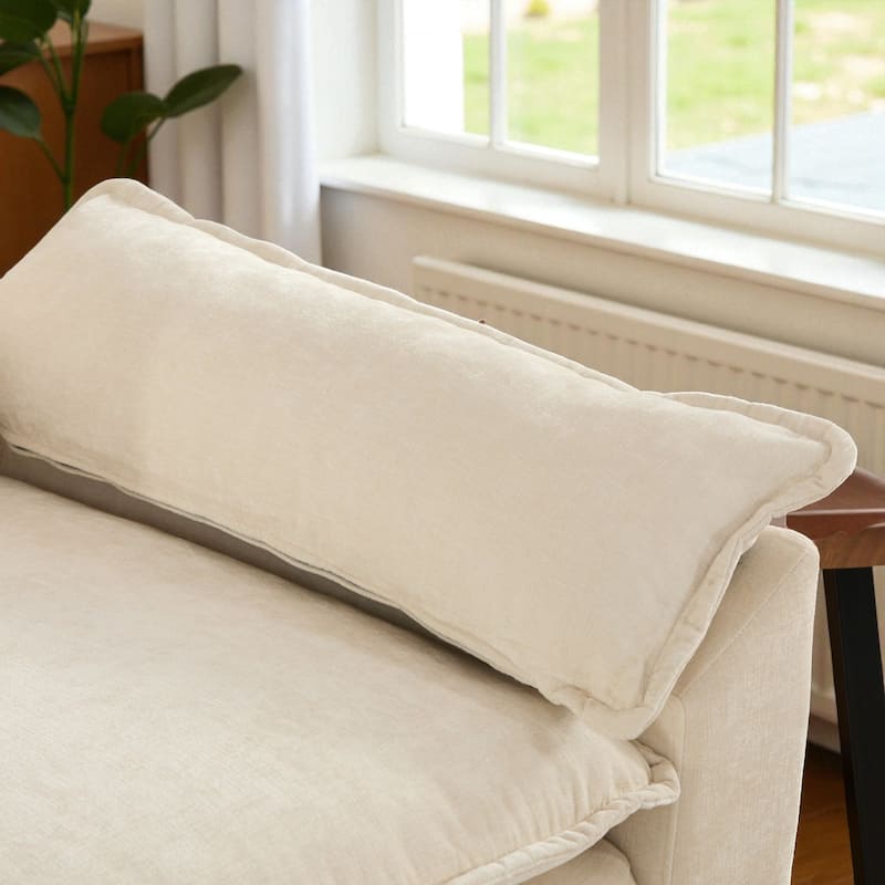 Modern Chenille Loveseat with Wide Armrests, Modular Small Couch for Living Room & Apartment, Double-Layer Cushion Comfort