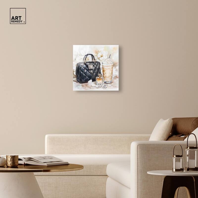 Trinkets and White Floral Acrylic by Art Remedy, Ready to Hang