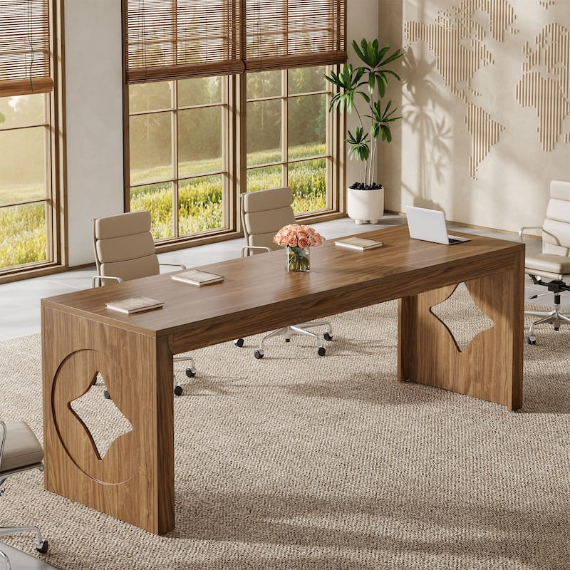 6.56 ft Conference Table, 78.74" Modern Rectangular Boardroom Desk