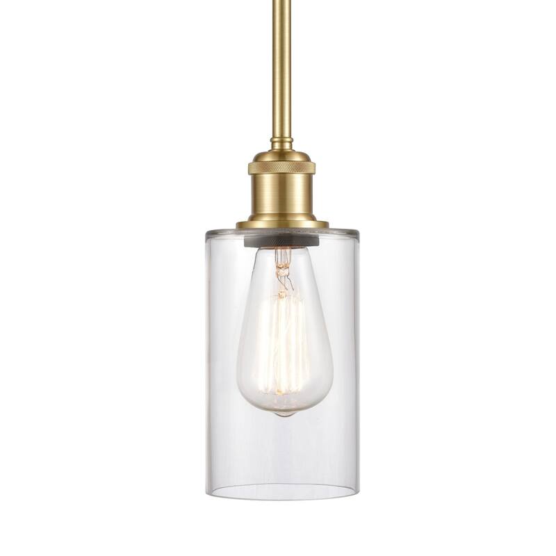 Innovations Lighting 516-1S-10-4 Clymer Pendant Clymer 4" Wide Mini - Clear / Satin Gold