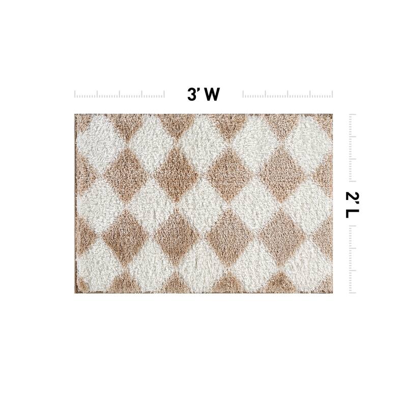 Diamond Wave Shag Rug - Cozy Feel for Living Room, Bedroom, or Entryway - Anthracite Dark Gray - Medium Pile