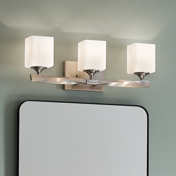 slide 2 of 14, Kichler Lighting Marette 3-Light Vanity Light Brushed Nickel