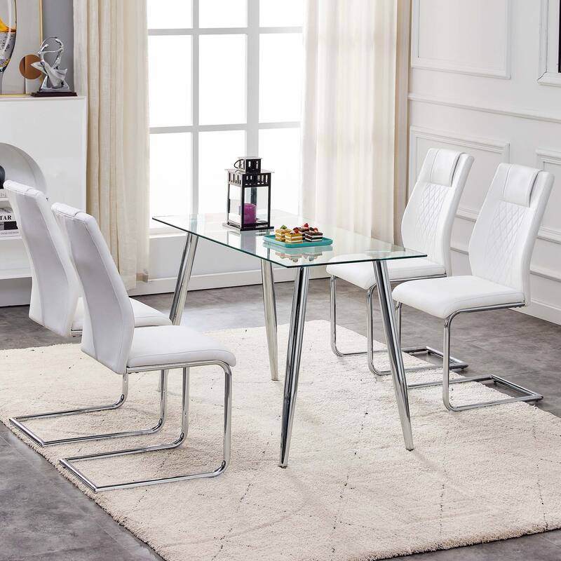 Dining Chairs with Faux Leather,Side Chairs(Set of 8)