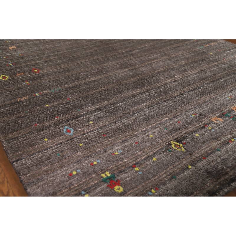 Hand Knotted Oriental 100% Wool Carpet Tribal Tribal Brown Gabbeh Area Rug - 8' 0'' X 4' 9''