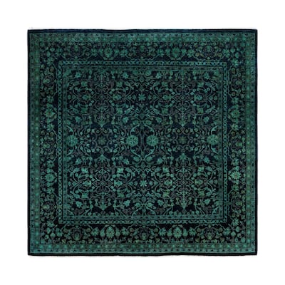 Overdyed One-of-a-Kind Hand-Knotted Area Rug - Green - 4' 10" x 5' 1"