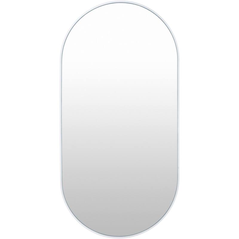Livabliss Aranya Modern Aluminum Oval Pill-Shaped Accent Mirror