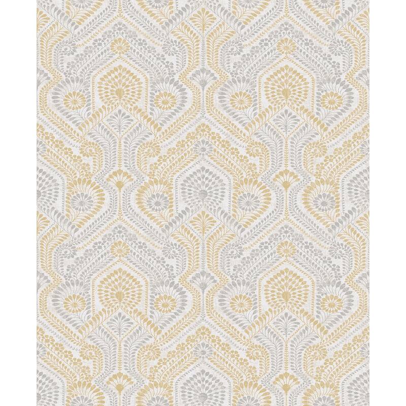 A-Street Prints Fernback Yellow Ornate Botanical Wallpaper