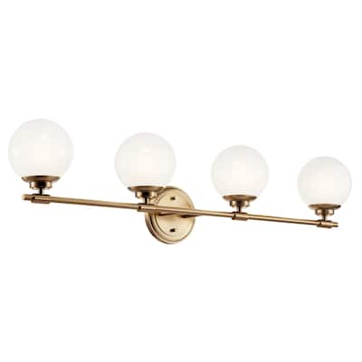 Benno 34 in. 4-Light Bathroom Vanity Light with Opal Glass