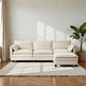 preview thumbnail 1 of 13, L-Shaped Corduroy Corner Sofa with Storage Armrest Cushions, Modular Cloud Sofa, 3-Seat Sectional Beige