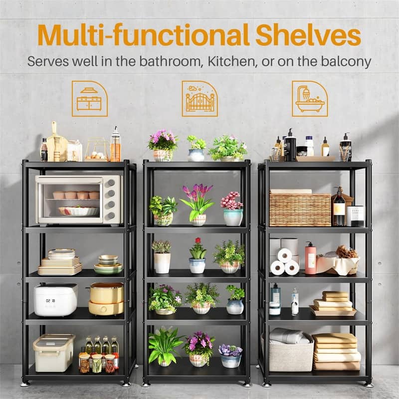Storage Shelves with Rolling Wheels
